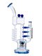 14&quot; Cool Recycler Bong | Helix Water Pipe | Dual Chamber Precolator | Blue