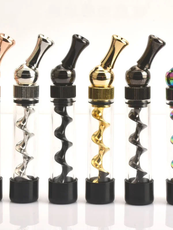Spring T5 Mini Glass Blunt Pipe, Color: Silver 