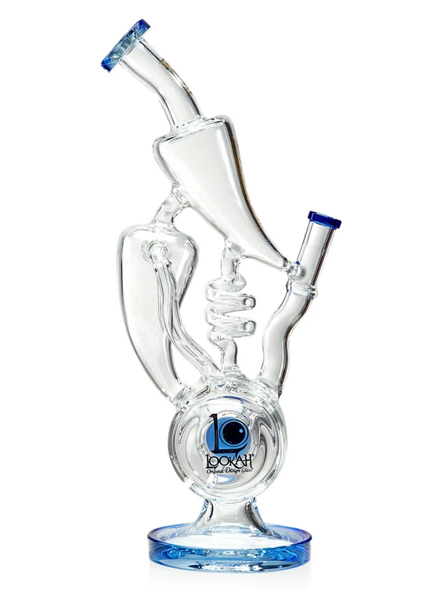 Lookah Bong 16" Spiral 2 Drum Percs Recycle Water Pipe, Colors: Milk Green, 6 image Lookah Bong 16" Spiral 2 Drum Percs Recycle Water Pipe, Colors: Milk Green, 6 image