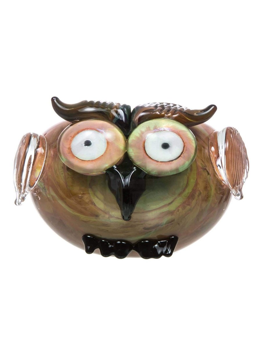 Owl-Themed Glass Pipe, 2 image Owl-Themed Glass Pipe, 2 image