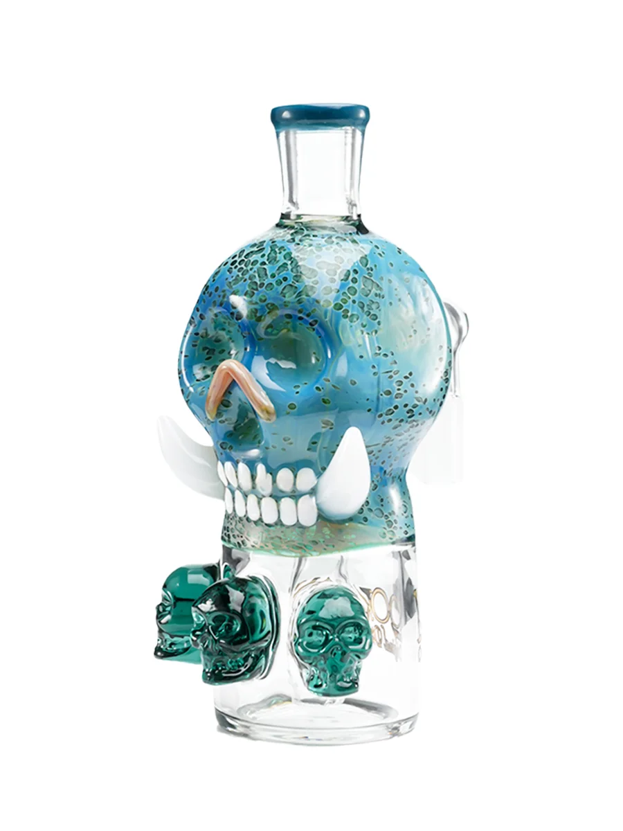 14mm 90-Degree Fanged Skull Ash Catcher, Colors: Dark Blue, 9 image