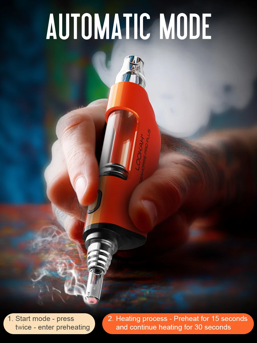 Lookah Seahorse Pro Plus Electric Nectar Collector | Dab Pen & Wax Pen, Color: Purple-Black Spatter, 10 image Lookah Seahorse Pro Plus Electric Nectar Collector | Dab Pen & Wax Pen, Color: Purple-Black Spatter, 10 image