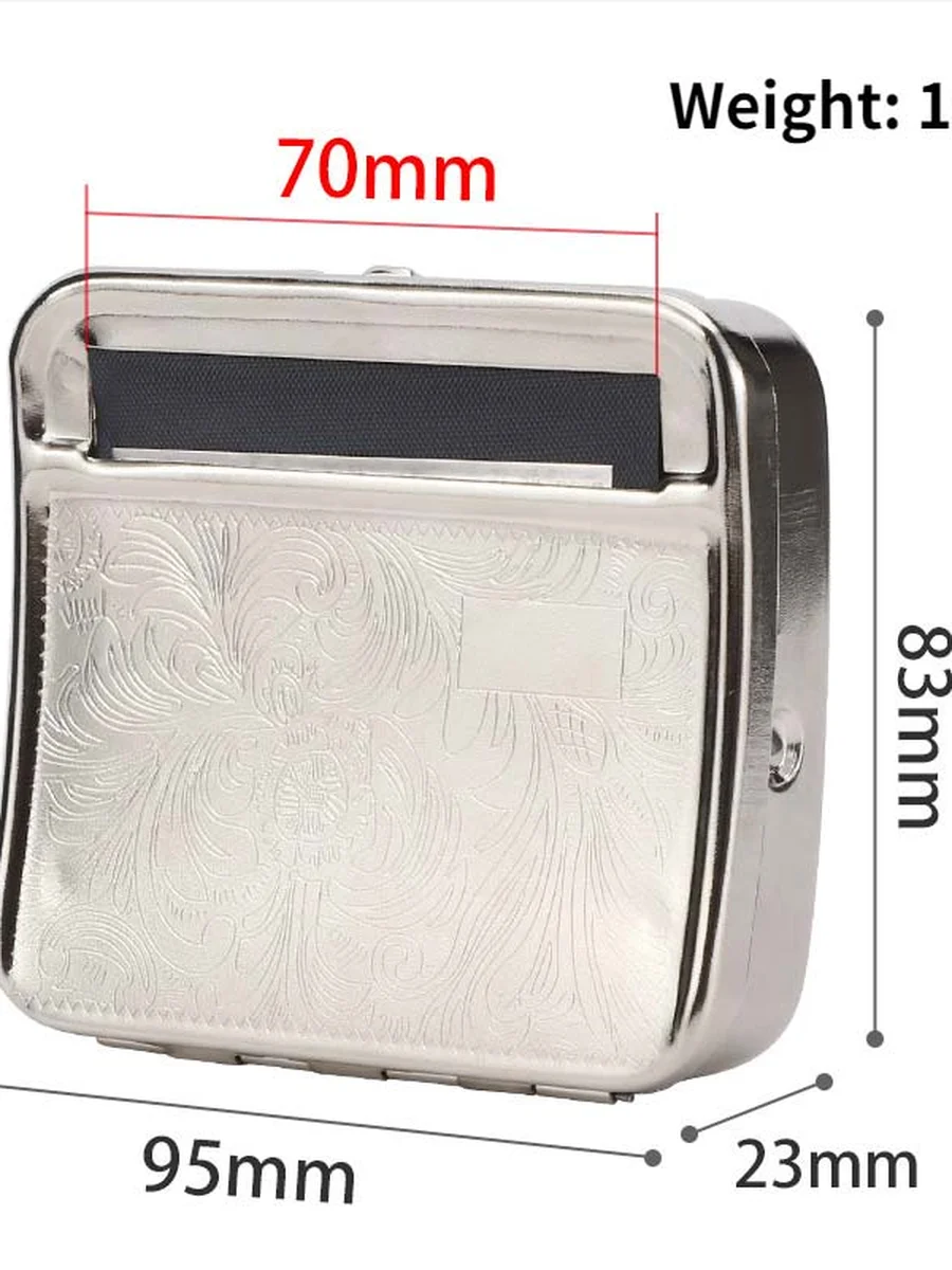 Metal Cigarette Roller Tobacco Case, Quality: Silver 78mm, 2 image