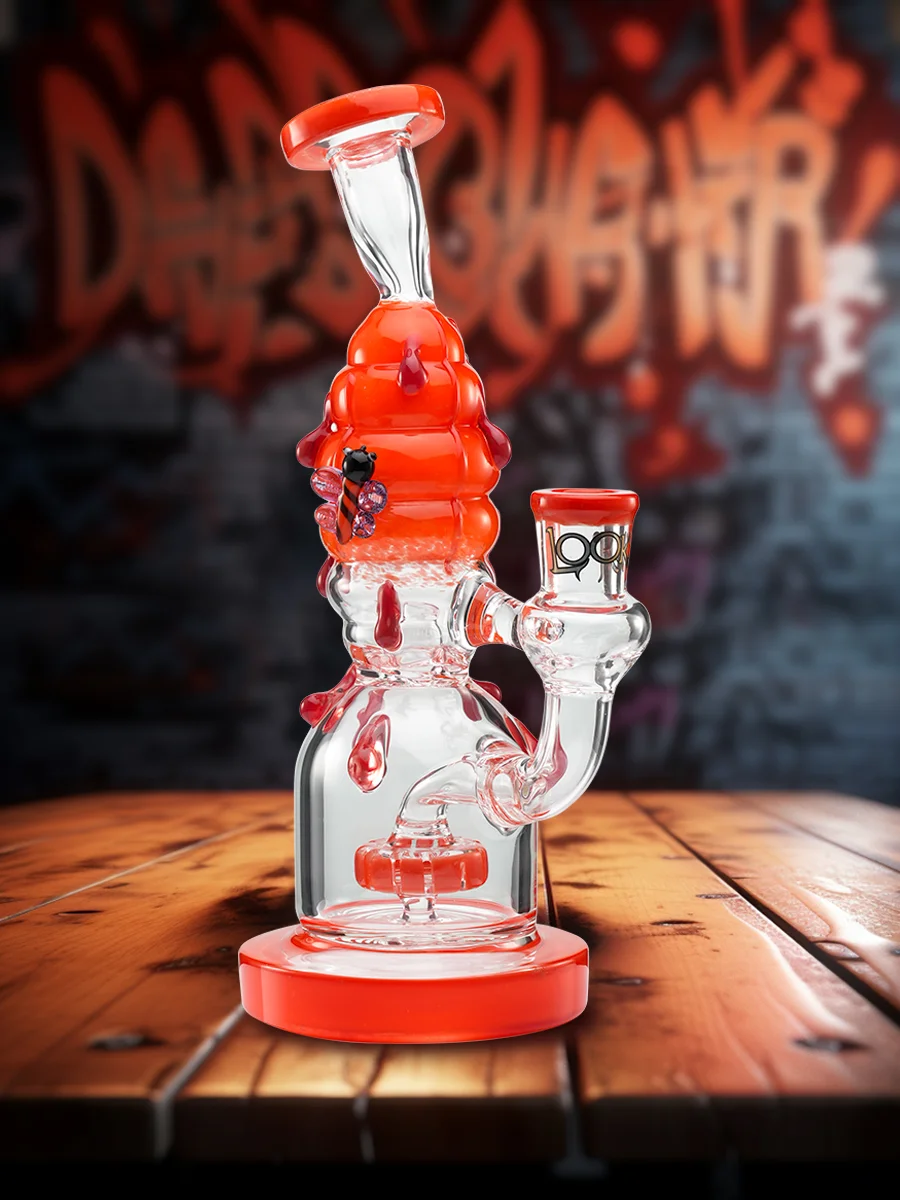 9-inch-bees-percolator-bong-orange