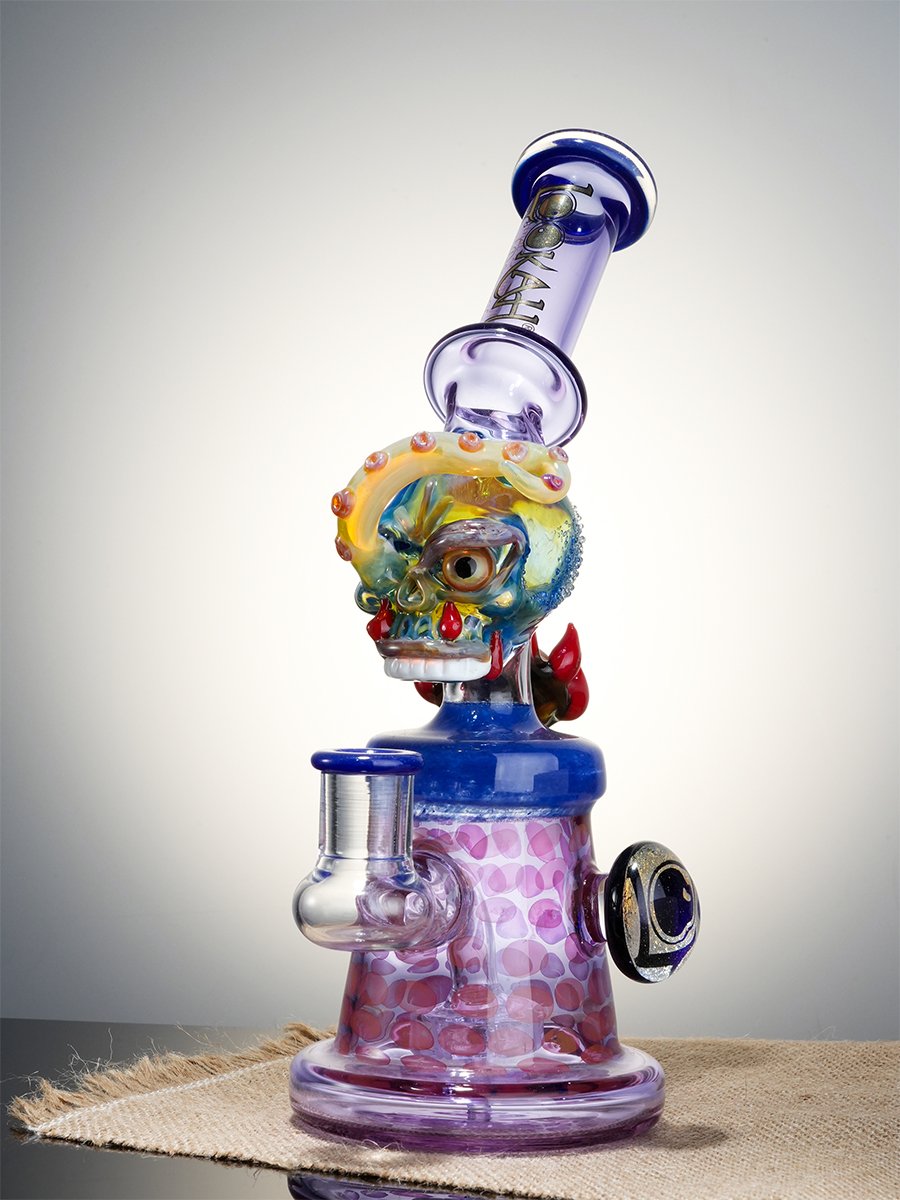 10" Cool Skull Octopus Tentacle Bong, Color: Purple, 3 image