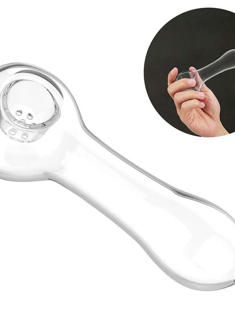 7-Hole Spoon Glass Pipe, Color: Black, 3 image 7-Hole Spoon Glass Pipe, Color: Black, 3 image