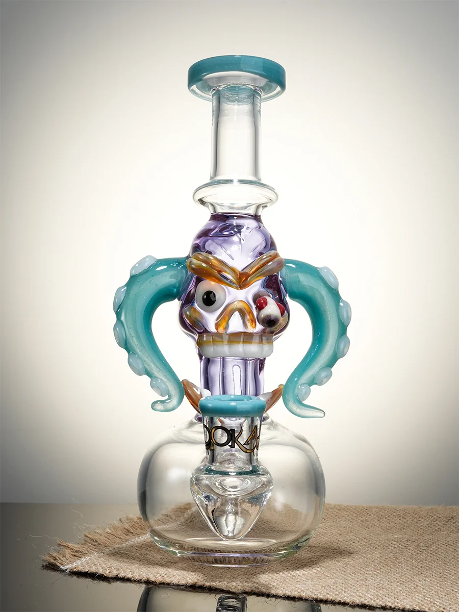 Lookah Rig 8" Mini Cool Tyrannosaurus Rex Skull Dab Rig, Colors: Green, 2 image Lookah Rig 8" Mini Cool Tyrannosaurus Rex Skull Dab Rig, Colors: Green, 2 image