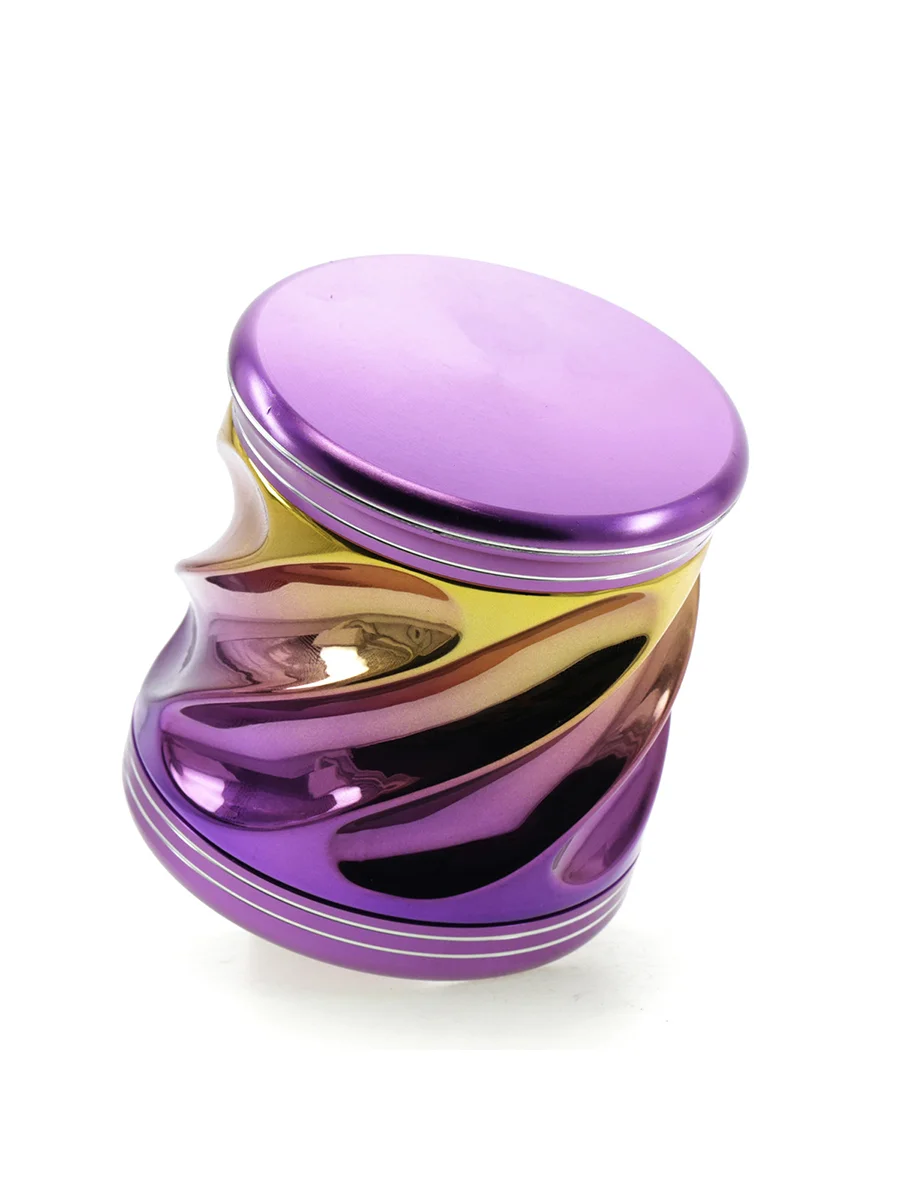 New Colorful Spiral Pattern Four Zinc Alloy Plastic Flat Metal Herb Grinder New Colorful Spiral Pattern Four Zinc Alloy Plastic Flat Metal Herb Grinder