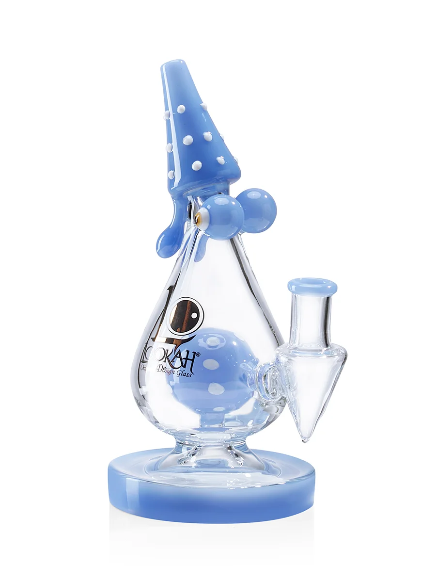 Lookah Bong 9" Mini Cute Polka Dot Monster Water Pipe blue side Lookah Bong 9" Mini Cute Polka Dot Monster Water Pipe blue side