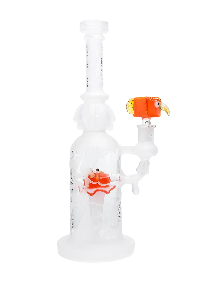 Orange 14MM Owl Glass Bowl