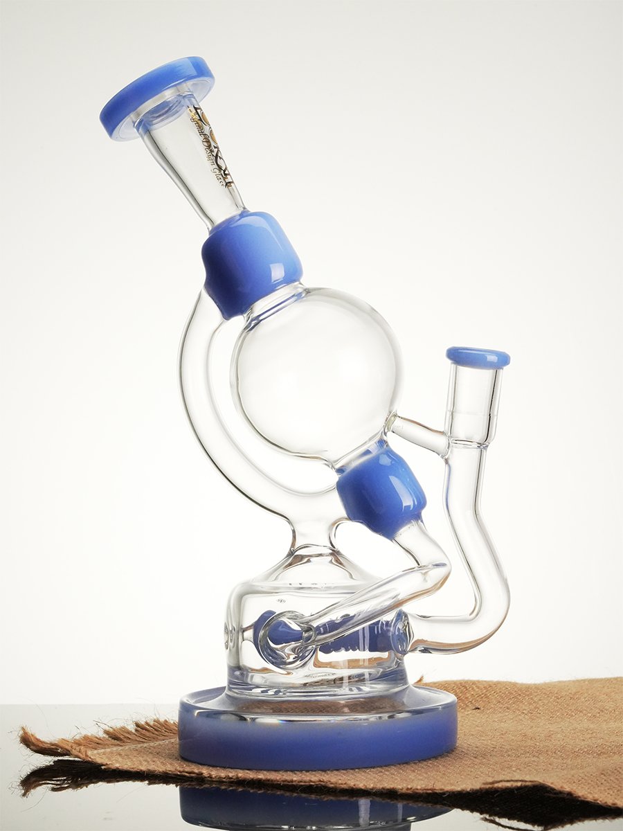Lookah Bong 10.2 " Recycler Unique Globe Water Pipe - Blue, Colors: Blue Lookah Bong 10.2 " Recycler Unique Globe Water Pipe - Blue, Colors: Blue