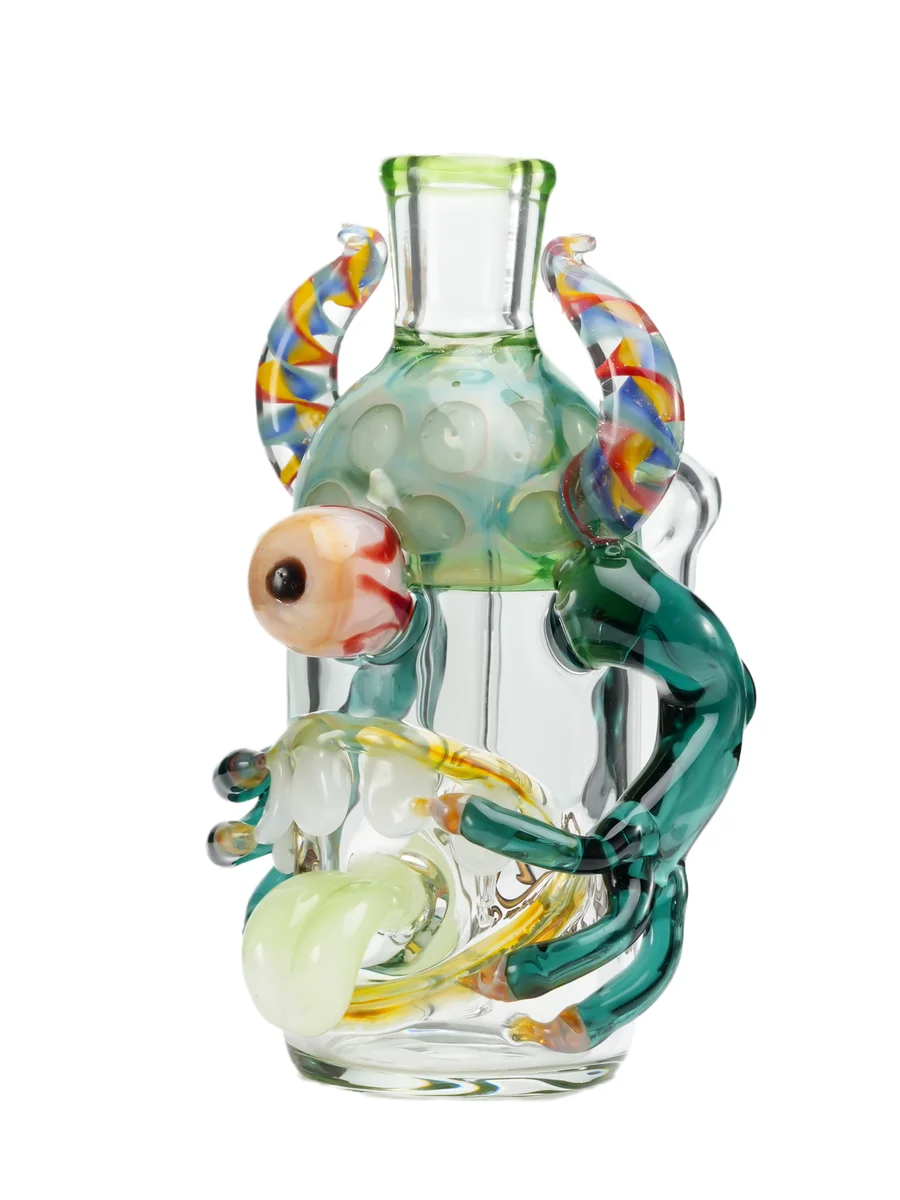14mm Joint 90-degree Playfull Monster Ash Catcher, Colors: Black Green, 9 image 14mm Joint 90-degree Playfull Monster Ash Catcher, Colors: Black Green, 9 image
