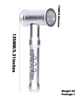 Hammer Shape Metal Pipe With Glass Bowl, Color: Silver Hammer Shape Metal Pipe With Glass Bowl, Color: Silver