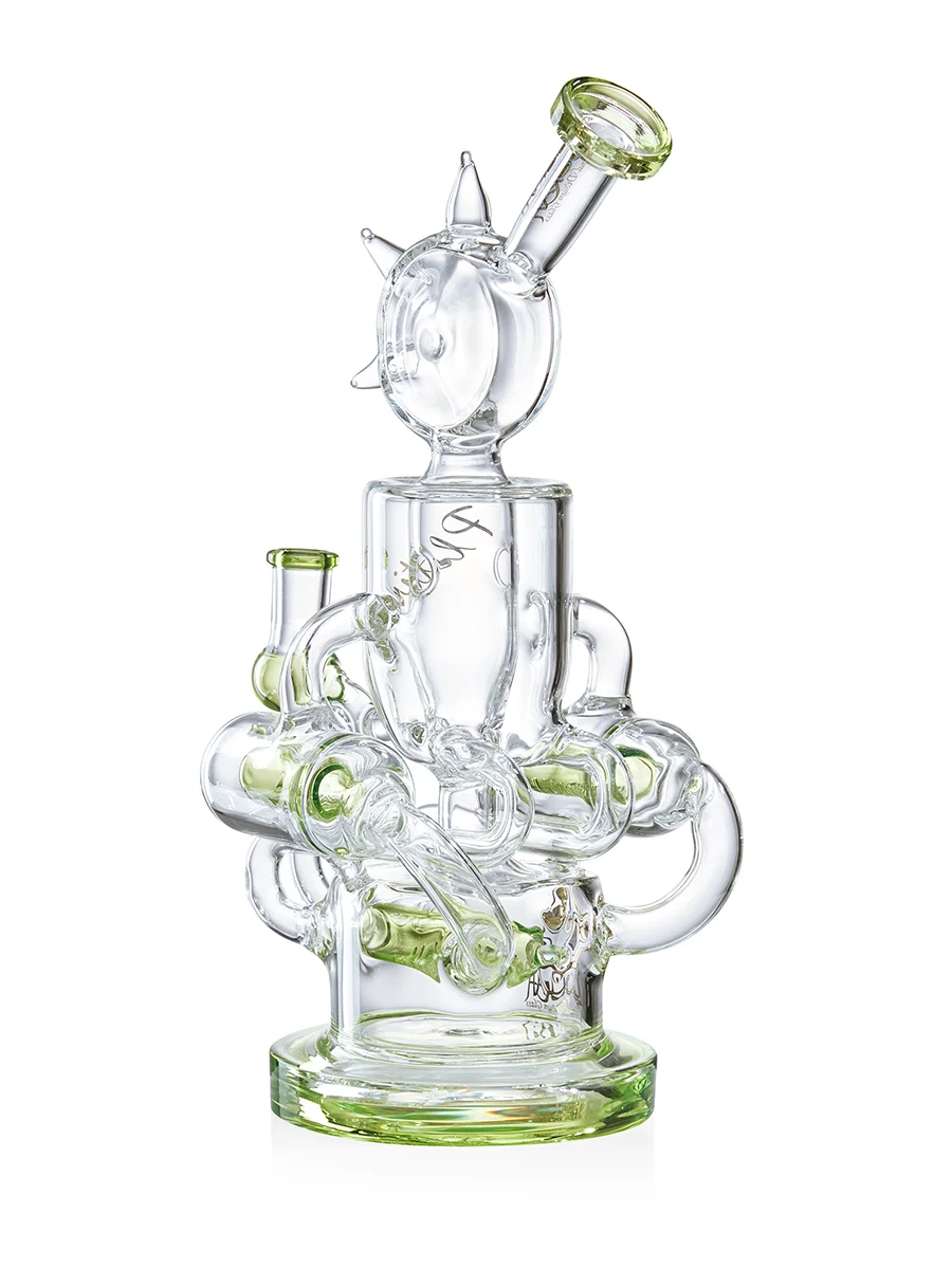 elegant epic sophisticated recycler bong clear green side