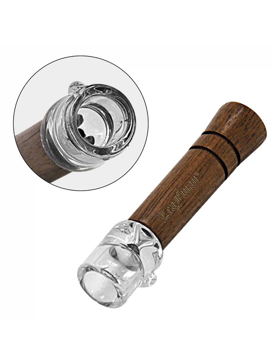 Light Color Walnut Wood Glass Chillum Pipe