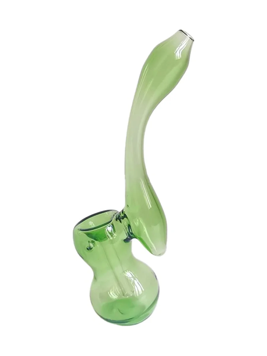 Mini Gourd Glass Bubbler Pipe Green Mini Gourd Glass Bubbler Pipe Green