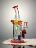 10.5" Cool facial sculpture showerhead Perc Glass Bong, Color: Red, 7 image 10.5" Cool facial sculpture showerhead Perc Glass Bong, Color: Red, 7 image