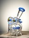 Lookah Bong 7.87" Mini Percolator WALL-E Glass Water Pipe, Colors: Blue
