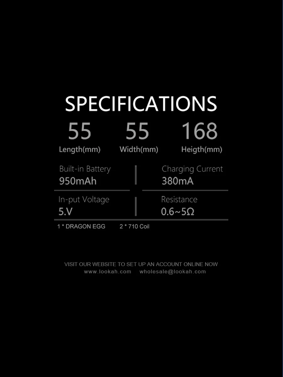 LOOKAH Dragon Egg Dab E Rigs Specification LOOKAH Dragon Egg Dab E Rigs Specification