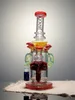 10.5" Cool facial sculpture showerhead Perc Glass Bong, Color: Red 10.5" Cool facial sculpture showerhead Perc Glass Bong, Color: Red