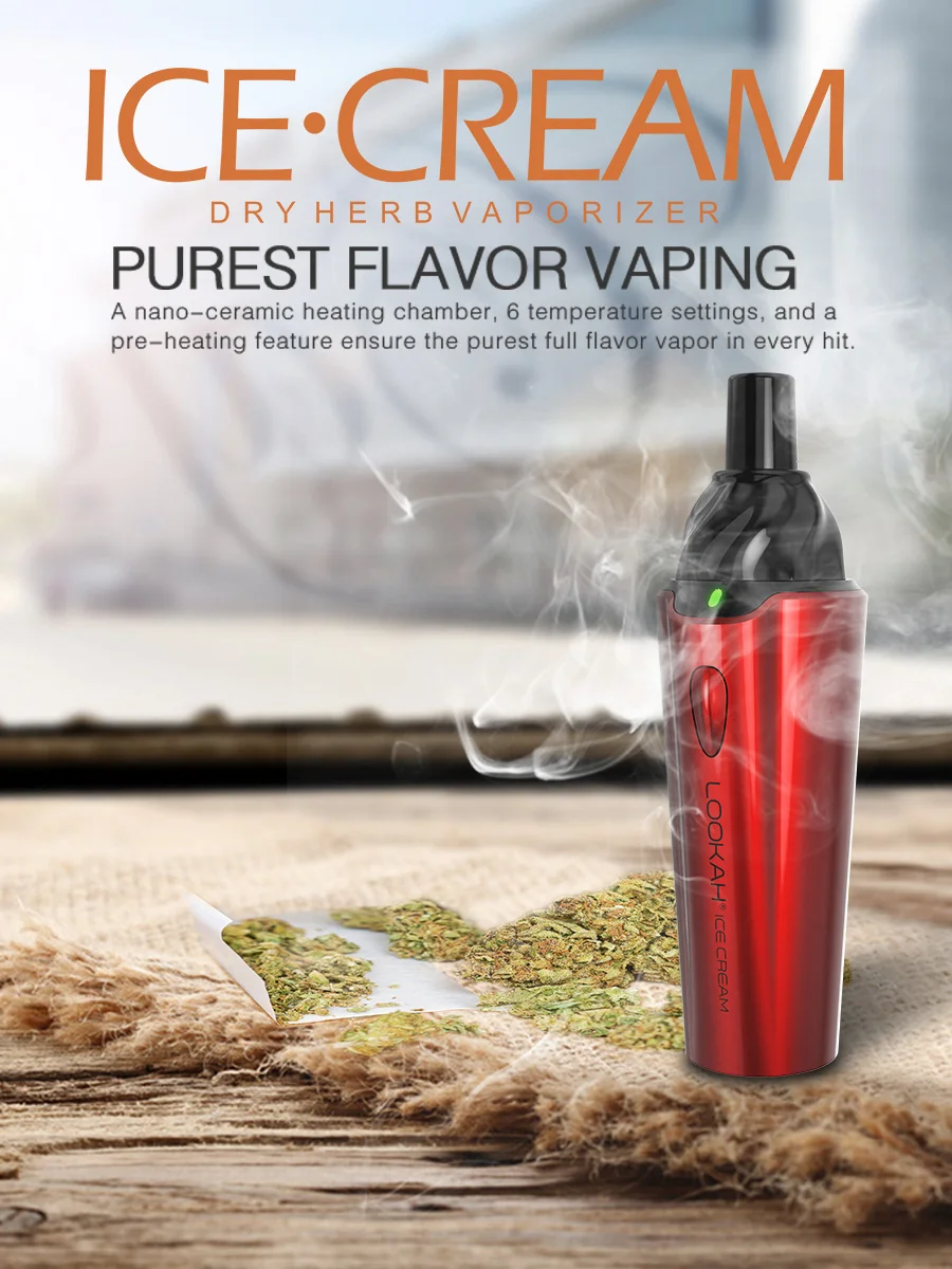 LOOKAH Ice Cream Best Portable Dry Herb Vaporizer, Color: Orange, 6 image