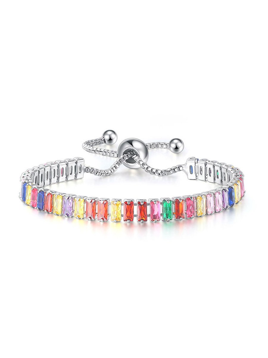 Colorful Zircon Bracelet Wristband, Color: Rose Gold, 2 image