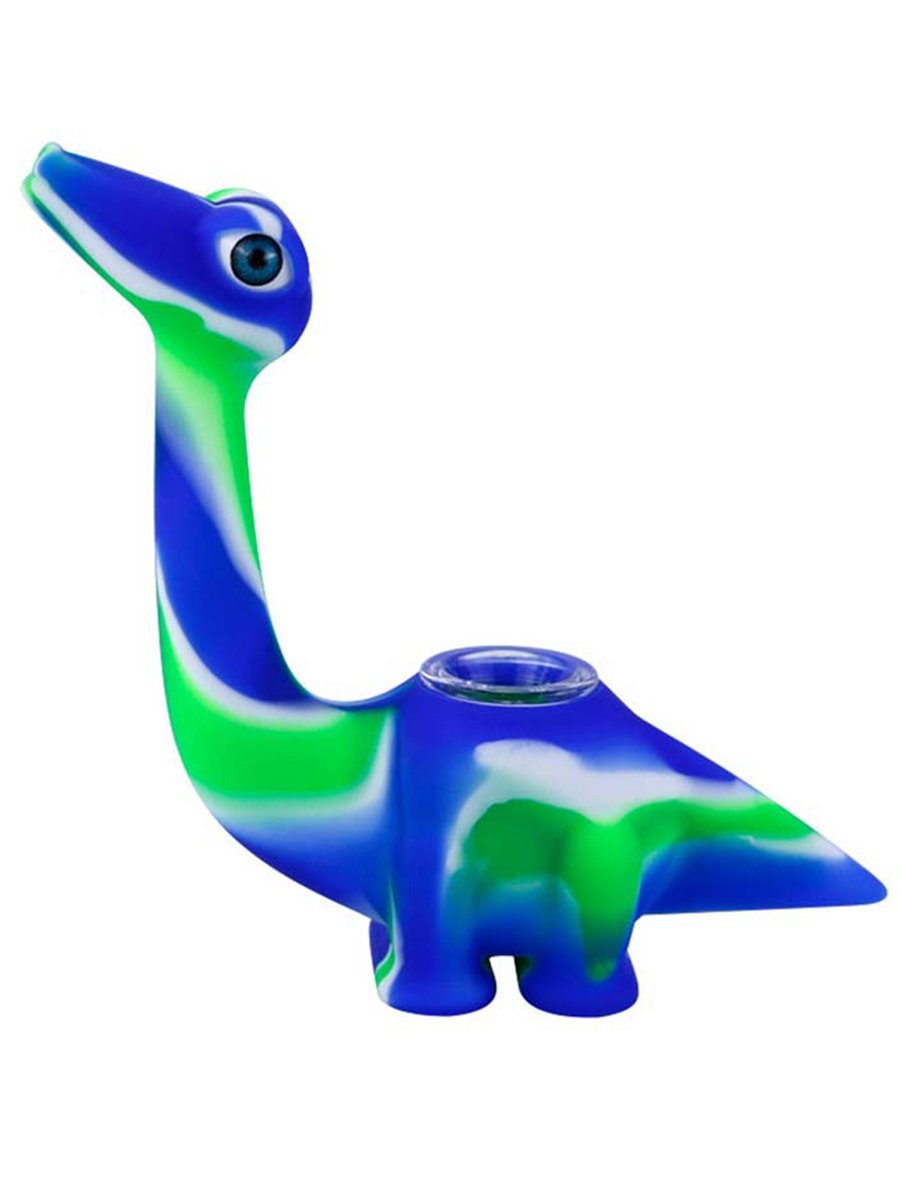 Dinosaur Silicone Hand Pipe With Glass Bowl Dinosaur Silicone Hand Pipe With Glass Bowl