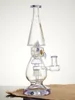 Lookah Bong 11.2" Recycler Color Rim Big Eyes Water Pipe, Colors: Blue, 4 image