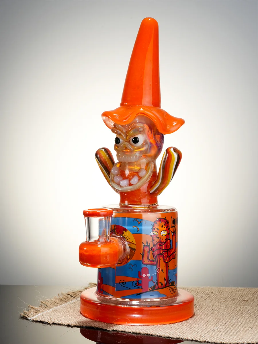 Orange Cool Hooded Cactus Glass Water Pipe4 Orange Cool Hooded Cactus Glass Water Pipe4