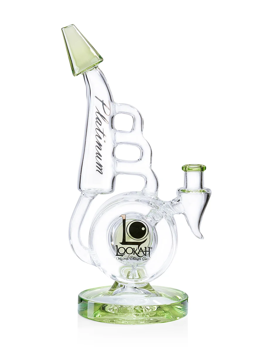very artsy bent neck recycler bong clear green very artsy bent neck recycler bong clear green