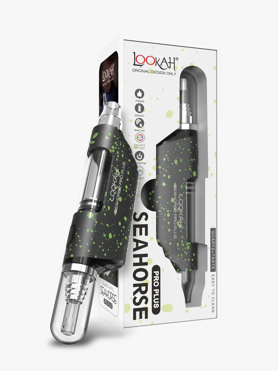 Lookah Seahorse Pro Plus Electric Nectar Collector | Dab Pen & Wax Pen, Color: Purple-Black Spatter, 18 image Lookah Seahorse Pro Plus Electric Nectar Collector | Dab Pen & Wax Pen, Color: Purple-Black Spatter, 18 image