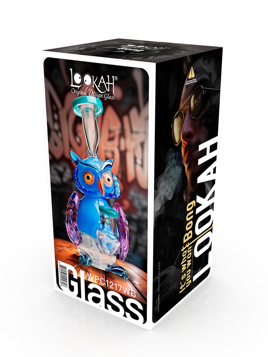 Lookah Bong 7 " mini nerdy owl dab rig - Green, Colors: Green, 7 image Lookah Bong 7 " mini nerdy owl dab rig - Green, Colors: Green, 7 image