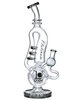Lookah Bong 14"Disc Perc Saxophone Donut Recycler Water Pipe - Clear Black, Colors: Clear Black Lookah Bong 14"Disc Perc Saxophone Donut Recycler Water Pipe - Clear Black, Colors: Clear Black