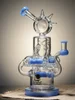 Lookah Bong 12&quot; Multi Spike Spiral Inline Perc Recycler Water Pipe