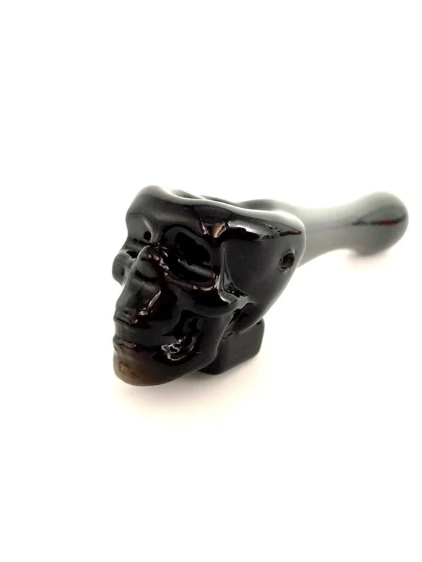 4" Skull Glass Pipe Black 4" Skull Glass Pipe Black