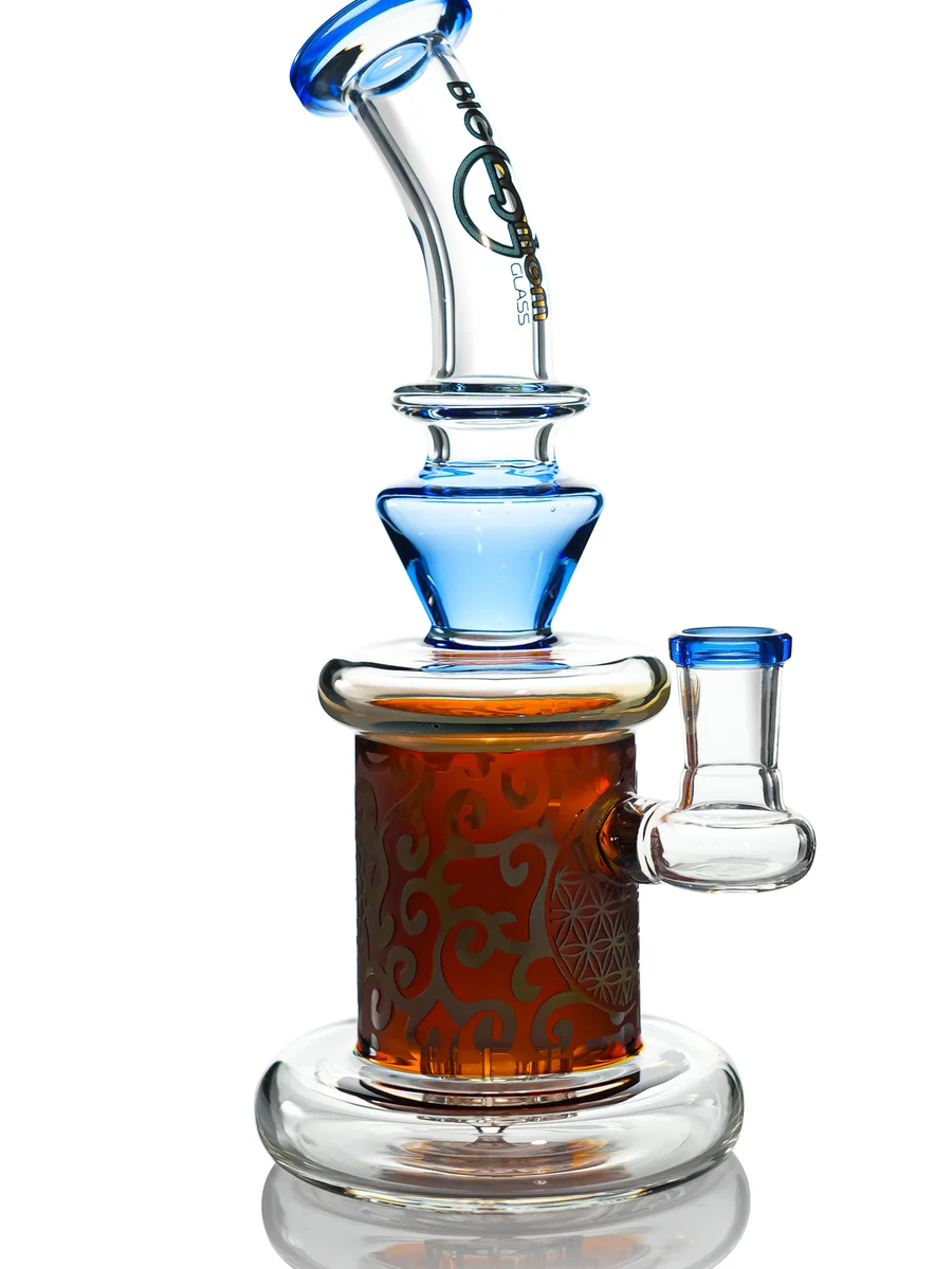 9” Frosted Geometric Glass Dab Rig, 3 image 9” Frosted Geometric Glass Dab Rig, 3 image