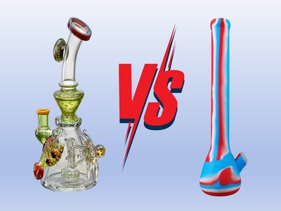Silicone-  vs- Glass- Bongs