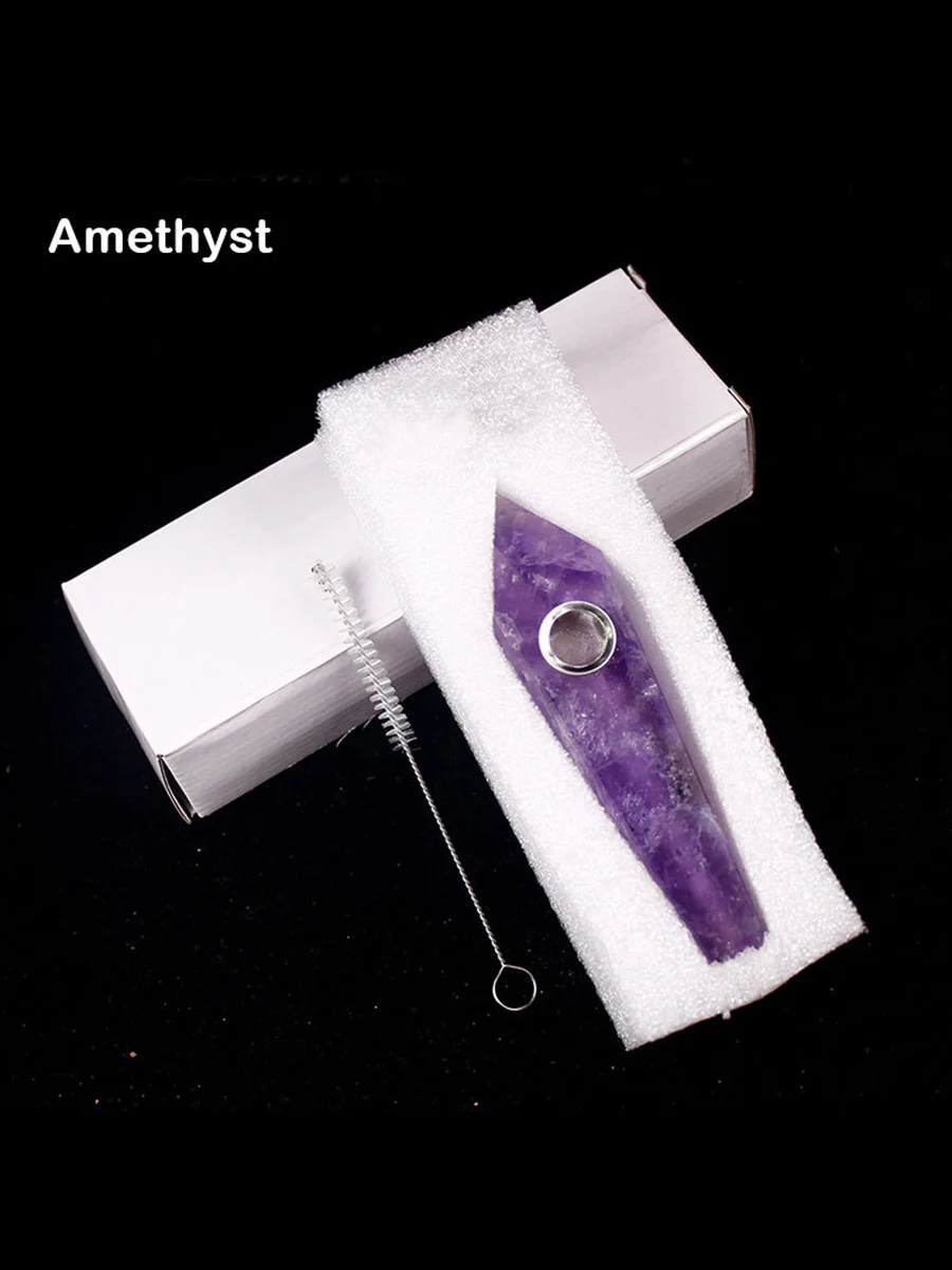 Natural Crystal Quartz Pipe, Quality: Rose Quartz, 2 image Natural Crystal Quartz Pipe, Quality: Rose Quartz, 2 image