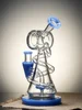 Blue 9" Mini Recycler Spiral Beaker Water Pipe3 Blue 9" Mini Recycler Spiral Beaker Water Pipe3