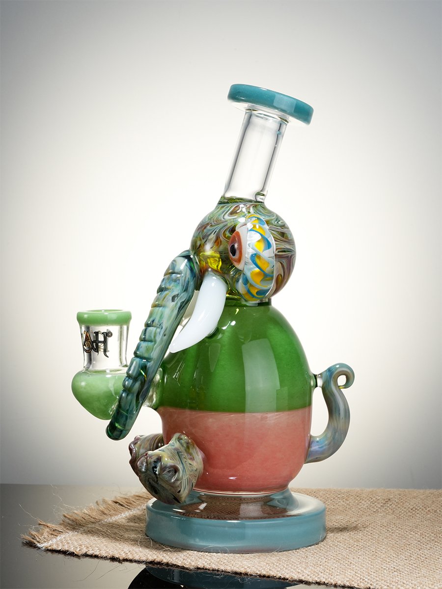 Water Blue 8" Mini Multicolored Elephant Dab Rig3 Water Blue 8" Mini Multicolored Elephant Dab Rig3