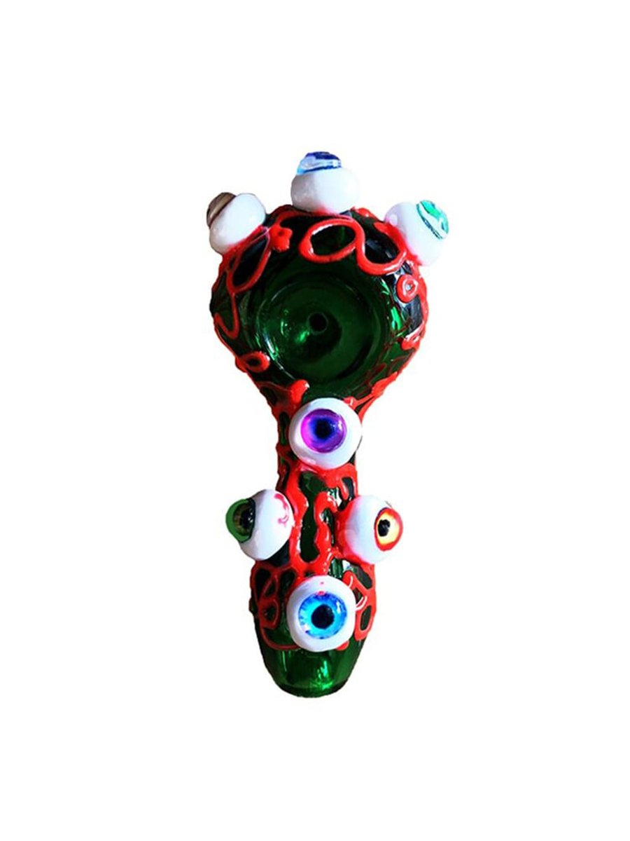 4" Eyeballs Glass Pipe Red 4" Eyeballs Glass Pipe Red