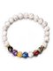 Colorful Chakra Crystal Bracelet Wristband, Color: White