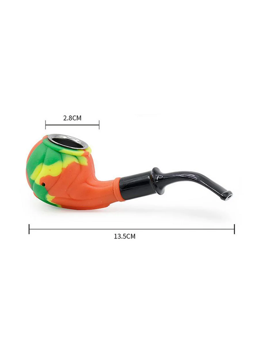 Colorful Silicone Hand Pipe with Glass Bowl3