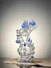 Lookah Rig 8.7" Novelty Rare Hourglass Spine Dab Rig, Colors: Blue, 6 image Lookah Rig 8.7" Novelty Rare Hourglass Spine Dab Rig, Colors: Blue, 6 image