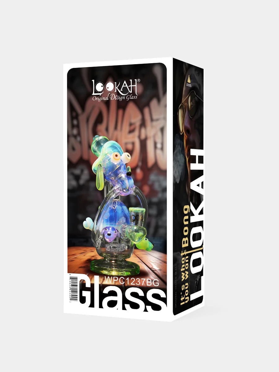 striped-dog-recycler-bong-packaging-bright-green