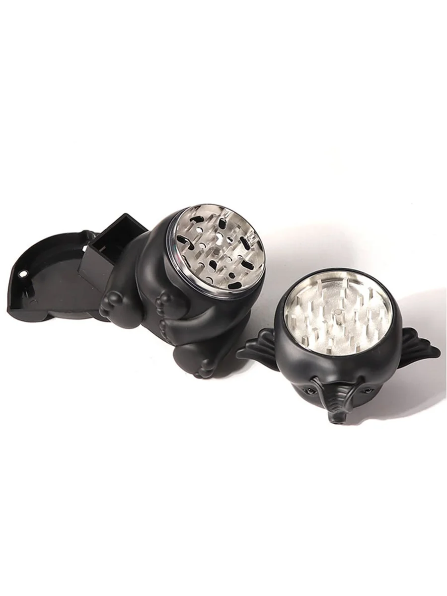 3 Layers Elephant Design Herb Grinder, Color: Black 3 Layers Elephant Design Herb Grinder, Color: Black