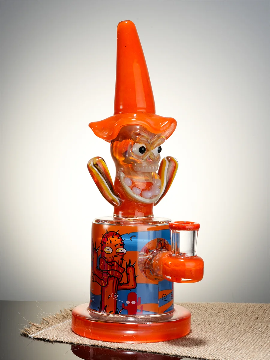 Orange Cool Hooded Cactus Glass Water Pipe5 Orange Cool Hooded Cactus Glass Water Pipe5