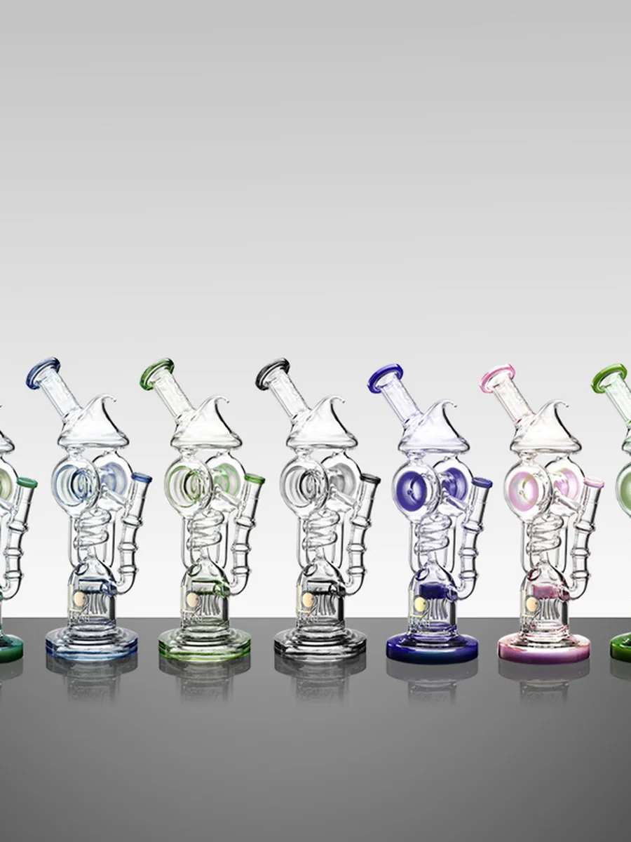 11.3" Recycler | Helix Water Pipe | Triple Chamber, 2 image