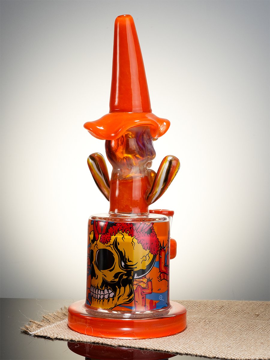 Orange Cool Hooded Cactus Glass Water Pipe3 Orange Cool Hooded Cactus Glass Water Pipe3