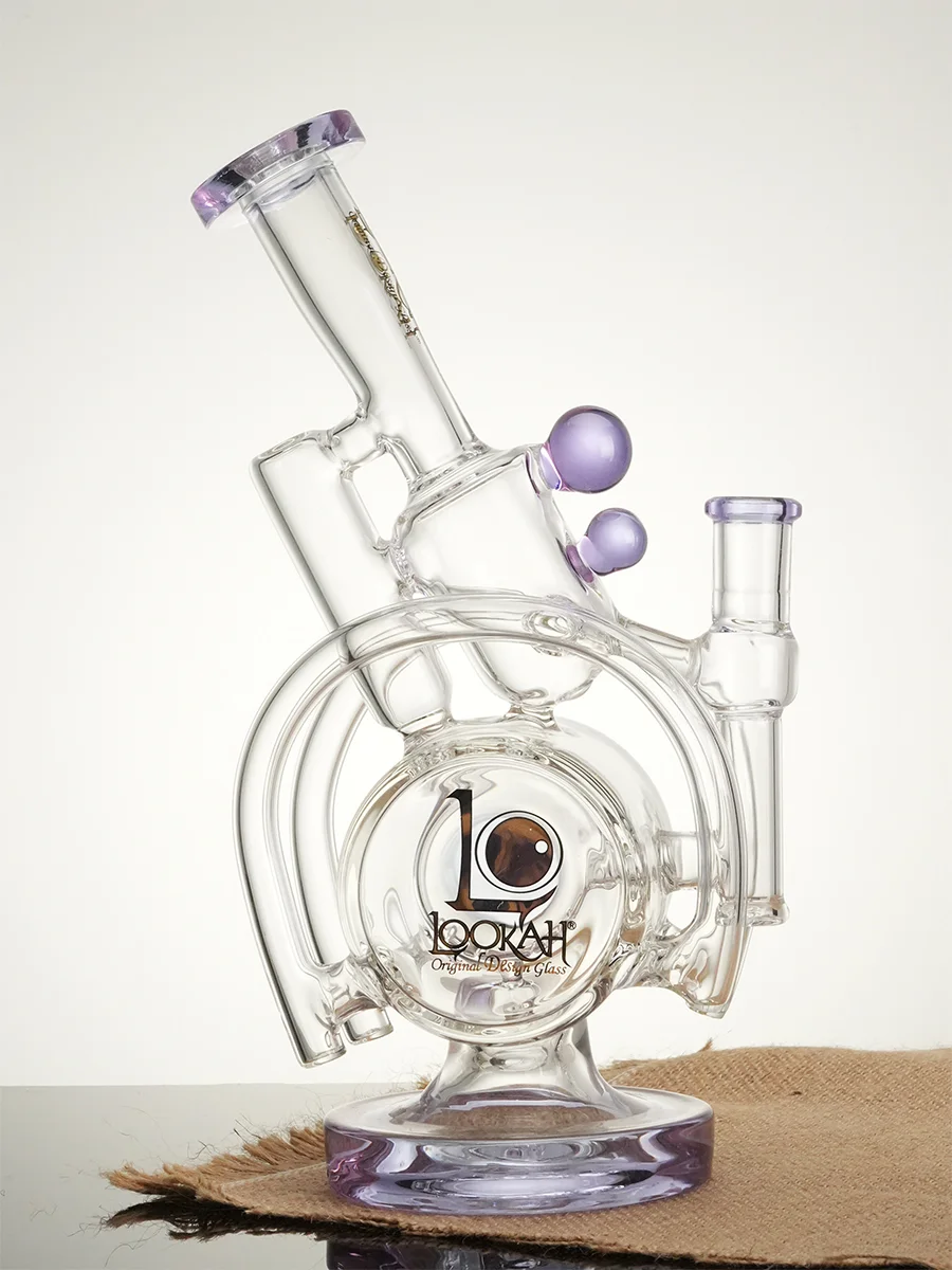 Lookah 10" Orbital Double Chamber Recycler Glass Bong, Colors: Blue, 3 image Lookah 10" Orbital Double Chamber Recycler Glass Bong, Colors: Blue, 3 image